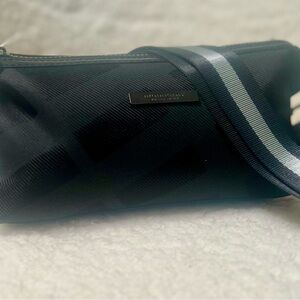 Burberry Upcycled Black and Gray Crossbody Purse and Charm